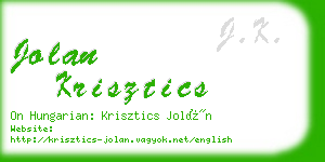 jolan krisztics business card